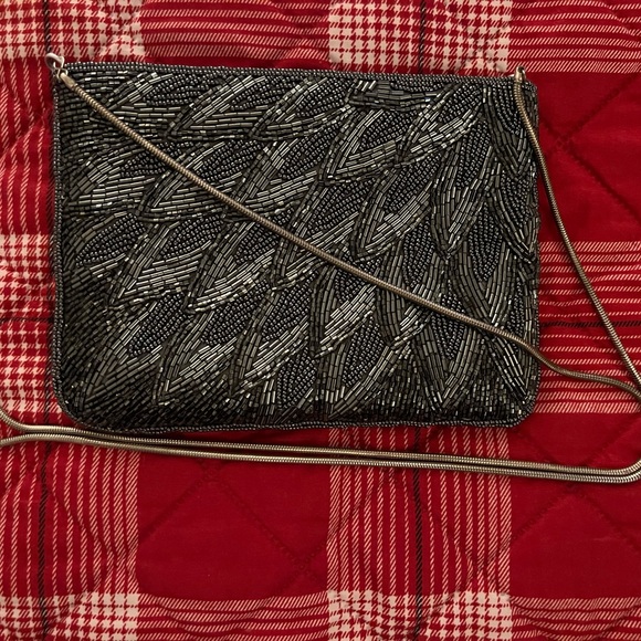 La Regale Handbags - Elegant La Regale Black Beaded Women's Evening Bag.